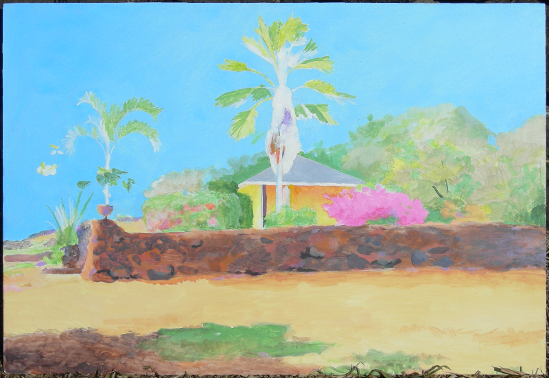Day 2 painting Piero Resta, Villa Tamarinda, Kaupo Maui