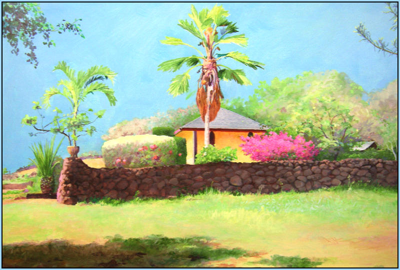 Day 6 painting Piero Resta, Villa Tamarinda, Kaupo Maui