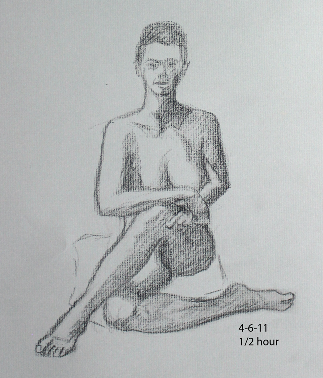 front view sit BW