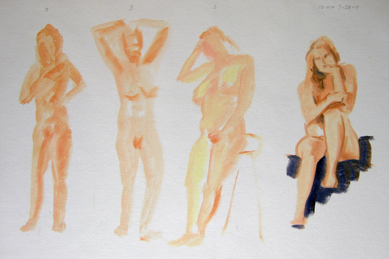 lifedrawing 3-10 minute oils