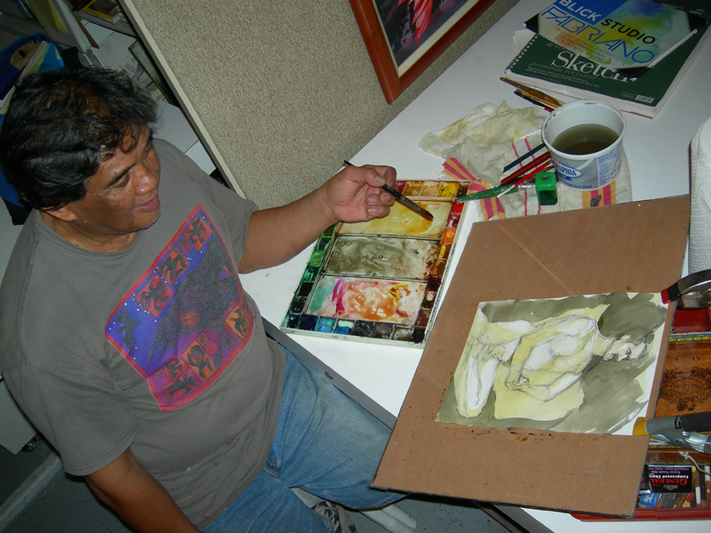 Phil Sabado in his studio