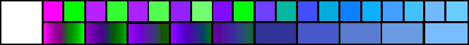Magenta and Green shadow colors.