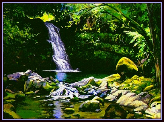 #66, Nahiku Aloha Falls, 22x30, Acrylic