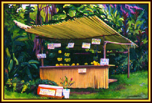 Nahiku Fruit Stand Shade, Acrylic, 15x22